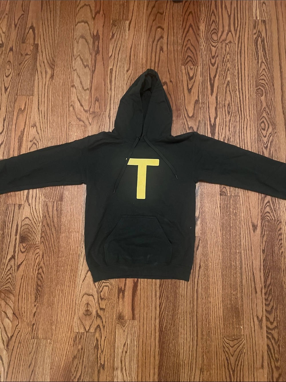 Amazon Black Hoodie with Yellow 'T' Graphic
